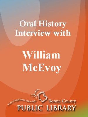 cover image of Oral History Interview with William McEvoy